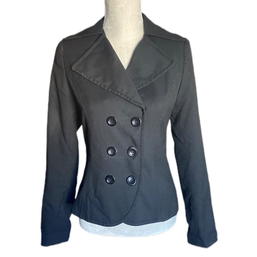 H&M Black‎ Double Breasted Coat sz 6